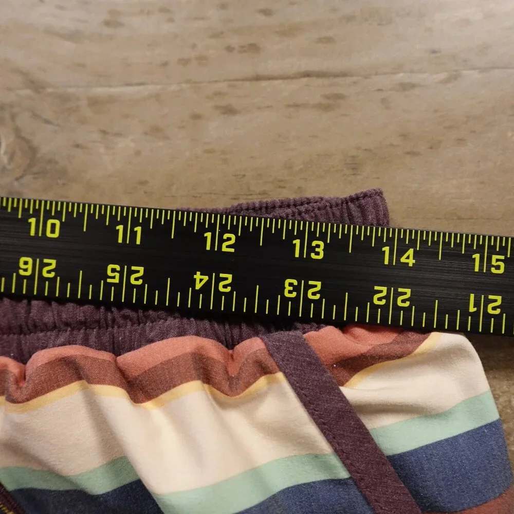 L.L.Bean All-Adventure‎ Swim Shorts Men’s Medium Multicolor Stripe 7” Inseam